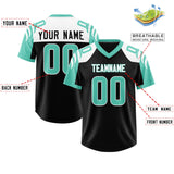 Custom Black Bright Green Raglan Sleeves Personalized Pattern Authentic Football Jersey