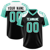 Custom Black Bright Green Raglan Sleeves Personalized Pattern Authentic Football Jersey