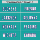 Custom Aqua Purple Raglan Sleeves Personalized Pattern Authentic Football Jersey