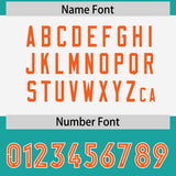 Custom Aqua Orange Raglan Sleeves Personalized Pattern Authentic Football Jersey