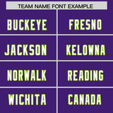 Custom Purple Neon Green Raglan Sleeves Personalized Pattern Authentic Football Jersey