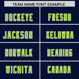 Custom Navy Neon Green Raglan Sleeves Personalized Pattern Authentic Football Jersey