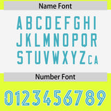 Custom Fluorescent Green Sky Blue Raglan Sleeves Personalized Pattern Authentic Football Jersey