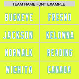 Custom Fluorescent Green Sky Blue Raglan Sleeves Personalized Pattern Authentic Football Jersey
