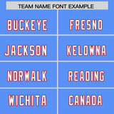 Custom Powder Blue Red Raglan Sleeves Personalized Pattern Authentic Football Jersey