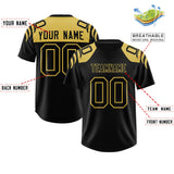 Custom Black Black Raglan Sleeves Personalized Pattern Authentic Football Jersey
