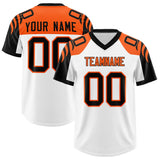 Custom White Black Raglan Sleeves Personalized Pattern Authentic Football Jersey