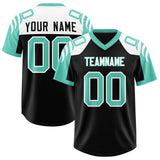 Custom Black Bright Green Raglan Sleeves Personalized Pattern Authentic Football Jersey