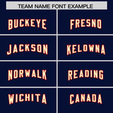 Custom Navy Red Raglan Sleeves Personalized Pattern Authentic Football Jersey