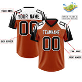 Custom Texas Orange Black Raglan Sleeves Personalized Pattern Authentic Football Jersey