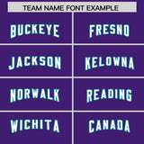 Custom Purple Aqua Raglan Sleeves Personalized Pattern Authentic Football Jersey