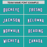 Custom Aqua Purple Raglan Sleeves Personalized Pattern Authentic Football Jersey