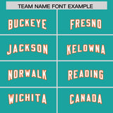 Custom Aqua Orange Raglan Sleeves Personalized Pattern Authentic Football Jersey