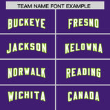 Custom Purple Neon Green Raglan Sleeves Personalized Pattern Authentic Football Jersey
