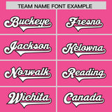 Custom Pink Black Raglan Sleeves Personalized Pattern Authentic Football Jersey