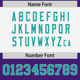 Custom Purple Aqua Raglan Sleeves Personalized Pattern Authentic Football Jersey