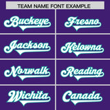 Custom Purple Aqua Raglan Sleeves Personalized Pattern Authentic Football Jersey