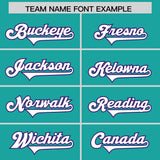 Custom Aqua Purple Raglan Sleeves Personalized Pattern Authentic Football Jersey