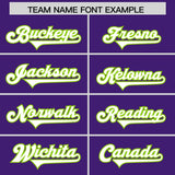 Custom Purple Neon Green Raglan Sleeves Personalized Pattern Authentic Football Jersey