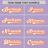 Custom Light Purple Orange Raglan Sleeves Personalized Pattern Authentic Football Jersey
