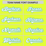 Custom Fluorescent Green Sky Blue Raglan Sleeves Personalized Pattern Authentic Football Jersey