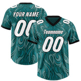 Custom Aqua Personalized Printed Graffiti Pattern Design Authentic Football Jersey