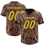 Custom Brown Personalized Printed Graffiti Pattern Design Authentic Football Jersey