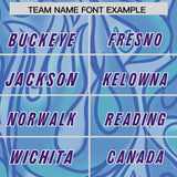 Custom Light Blue Personalized Printed Graffiti Pattern Design Authentic Football Jersey