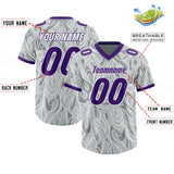 Custom Grey Personalized Printed Graffiti Pattern Design Authentic Football Jersey