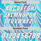 Custom Sky Blue Personalized Printed Graffiti Pattern Design Authentic Football Jersey