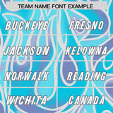 Custom Sky Blue Personalized Printed Graffiti Pattern Design Authentic Football Jersey