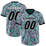 Custom Aqua Personalized Printed Graffiti Pattern Design Authentic Football Jersey