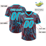 Custom Crimson Personalized Printed Graffiti Pattern Design Authentic Football Jersey