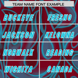 Custom Crimson Personalized Printed Graffiti Pattern Design Authentic Football Jersey