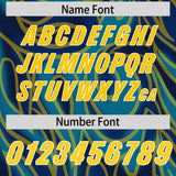 Custom Navy Personalized Printed Graffiti Pattern Design Authentic Football Jersey