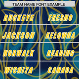 Custom Navy Personalized Printed Graffiti Pattern Design Authentic Football Jersey