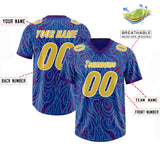 Custom Royal Personalized Printed Graffiti Pattern Design Authentic Football Jersey