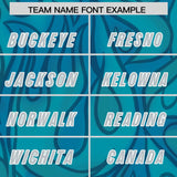 Custom Aqua Personalized Printed Graffiti Pattern Design Authentic Football Jersey