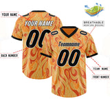 Custom Gold Orange Personalized Printed Graffiti Pattern Design Authentic Football Jersey
