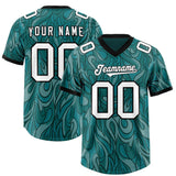 Custom Aqua Personalized Printed Graffiti Pattern Design Authentic Football Jersey