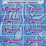 Custom Light Blue Personalized Printed Graffiti Pattern Design Authentic Football Jersey