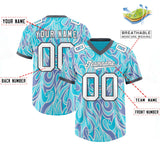Custom Sky Blue Personalized Printed Graffiti Pattern Design Authentic Football Jersey