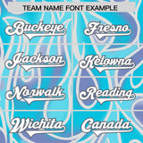 Custom Sky Blue Personalized Printed Graffiti Pattern Design Authentic Football Jersey
