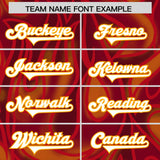 Custom Crimson Personalized Printed Graffiti Pattern Design Authentic Football Jersey