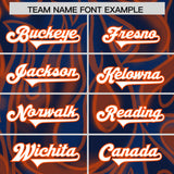 Custom Navy Personalized Printed Graffiti Pattern Design Authentic Football Jersey