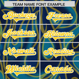 Custom Navy Personalized Printed Graffiti Pattern Design Authentic Football Jersey
