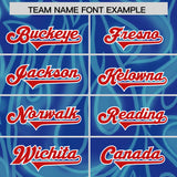 Custom Blue Personalized Printed Graffiti Pattern Design Authentic Football Jersey