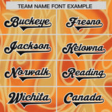 Custom Gold Orange Personalized Printed Graffiti Pattern Design Authentic Football Jersey