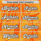 Custom Gold Orange Personalized Printed Graffiti Pattern Design Authentic Football Jersey