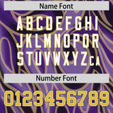 Custom Purple Personalized Printed Graffiti Pattern Design Authentic Football Jersey
